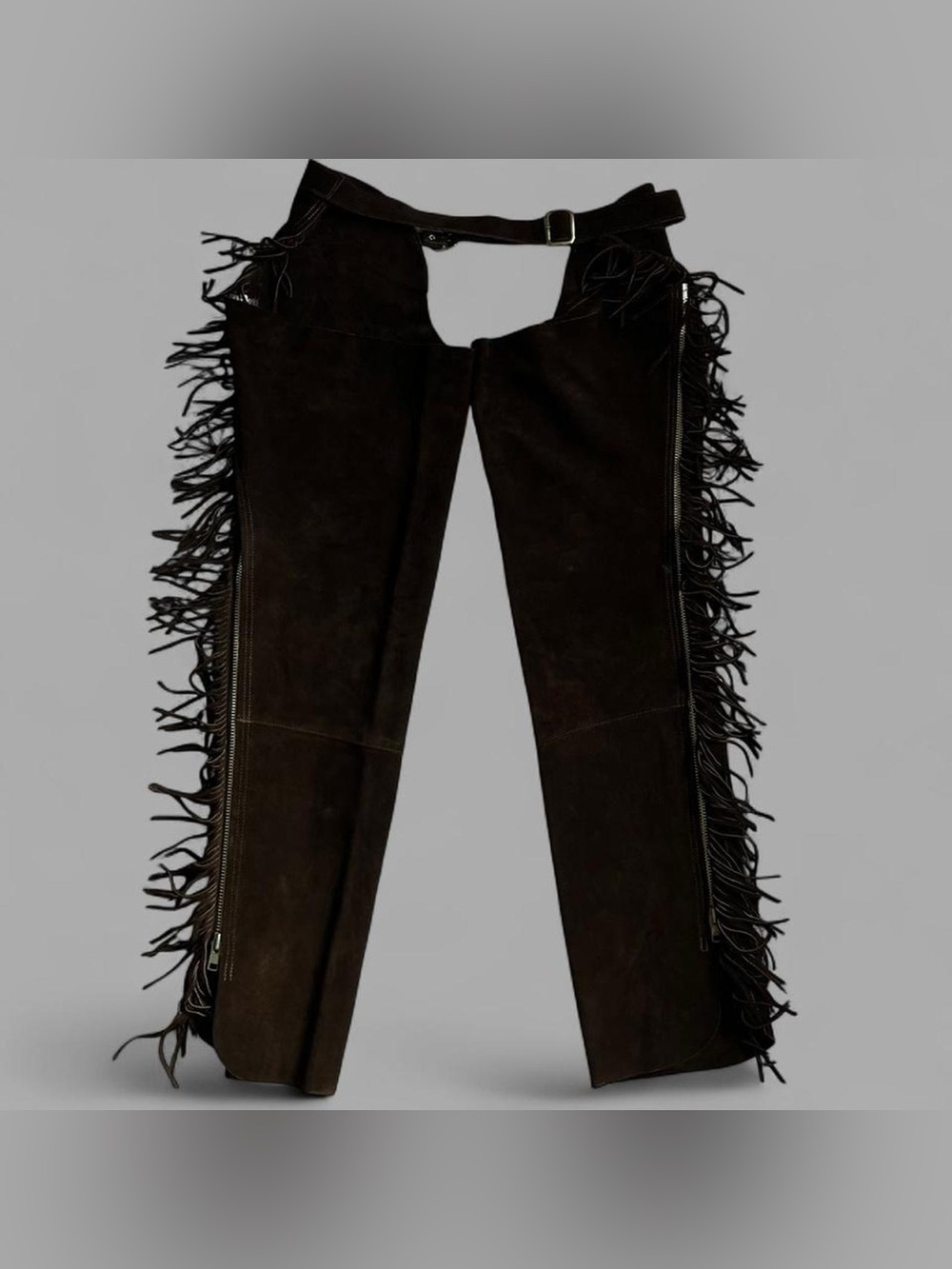 Vintage 90’s Barnstable Riding Suede 100% Leather Fringe Western Chaps. Size XL.